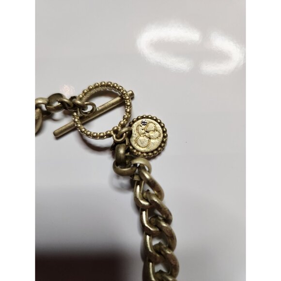 Gold-Tone Chain Necklace Purple Toggle Clasp Jessica Simpson womens jewelry - Picture 3 of 4